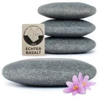 Hot Stone Legestein XL aus zertifiziert echtem Basalt für viel Wärme (4 Stück) – zur Ergänzung deines Hot Stone Massage Sets
