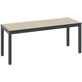C+P Umkleidesitzbank Basic Plus 100 x 35 x 42 cm Schwarzgrau/Eiche Sereno