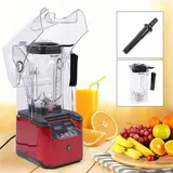 220V 2.2L Schallschutz Standmixer Milchshaker Smoothie Maker Ice Crusher Mixer Maker elektrische Schalldichte Mixer (rot) - Rot