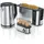 Arendo Frühstücks-Set in silber - Wasserkocher / Toaster / Eierkocher