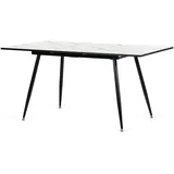Urban Meuble Esstisch, Weiß, Schwarz, Holz, Metall, Marmor Optik, Rechteckig, 120x75x80 cm, Esszimmer, Tische, Esstische