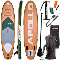 Apollo Inflatable SUP-Board Aufblasbares Stand Up Paddle Board SUP - Wood, aufblasbar grün