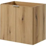 [en.casa] En.Casa, Waschbeckenunterschrank, Waschtisch Skelbolu mit Türen 120x72x40 cm Eicheoptik/Schwarz