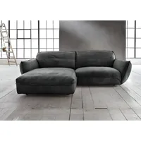 BeType Ecksofa "Be Type Be Chilled, Mega Sofa, Bezug: hochwertiges Anilinleder, L-Form", schwarz, B:260cm H:85cm T:180cm, AnilinLEDER Pallino gewachst (echtes Rindsleder) Das von südamerikanischen Rindern stammende Anilinleder wird in Fässern gefärbt.