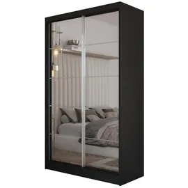 masseno Schwebetürenschrank FIORELLA 120 x 216 x 61 cm Schwarz