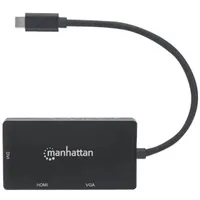 Manhattan USB-C Hub, DVI-I, HDMI and VGA Ports