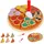 Kruzzel Pizza-Set Holz für Kinderküche mit Schneidebrett und Pizzaschneider 27 Teile 23 x 22 x 5,5 cm