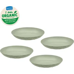 Suppenteller KOZIOL "CLUB PLATE", grün, B:22cm H:3,5cm L:22cm, Kunststoff, Speiseteller, 100% recycelbar,CO2 neutrale Produktion, Kunststoff, Ø 22 cm