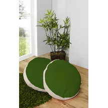 TICAA Rundes Kissen-Set 2-teilig 40 x 40 cm Beige-Grün