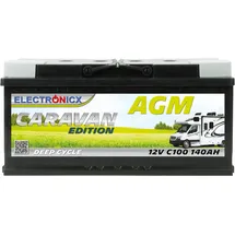 Electronicx AGM Caravan Versorgungsbatterie 12V 140Ah – Hochleistungsbatterie 140 Ah, wartungsfrei, versiegelt, auslaufsicher, Solarbatterie,Wohnmobil,Boot, Solar- Maße: 393x175x190mm