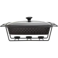 4BIG.fun Speisewärmer aus Keramik 3 L Chafing Dish Buffet-Set Keramik-Chafer Buffetwärmer Warmhaltebehälter