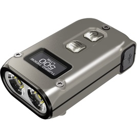 Nitecore TINI 2 Titanium, Taschenlampe, USB-C-ladbare LED-Taschenlampfe, 500 Lumen in 5 Stufen, bis 600 h Leuchtdauer