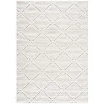 Carpet City Teppich Hochflor Wohnzimmer - 120x170 cm, - Landhaus-Stil Einfarbig Creme, - Cut-Loop, Hochtief, 3D-Effekt - Shaggy Teppiche Flauschig-Weich Schlafzimmer Langflor