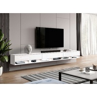 Furnix TV-Schrank Wendi 300 cm (3x100cm) Lowboard TV-Kommode 3 Farbvarianten klares trendiges Design, funktional und pflegeleicht weiß