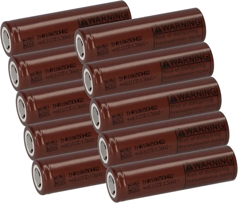 10x LG Chem 18650HG2 Akku 3000mAh (6C) 3,6V Format LiNiMnCoO2/20A