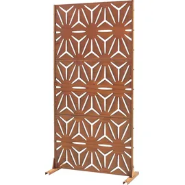 casa.pro Trennwand ‘Kilsturd’ Cortenstahl 180 x 90 cm Edelrost - Braun