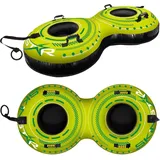 SKINSTAR Double Snowtube 2er Rodel Schneereifen Rutschreifen Schlitten Bob green