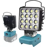 JOYOLEDER LED Arbeitsleuchte Akku-Lampe Für Makita 18v, Led Arbeitsleuchte Akku, Led Strahler, Quadrat, Tragbares LED Lampe,Akku Scheinwerfer mit Typ C und USB-Aufladung, für Autoreparatur, Heimbeleuchtung, Camping