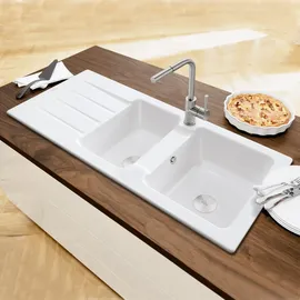 Villeroy & Boch Architectura 1,5 Becken rechts Einbau Stone White Handbetätigung 1160 x 510 mm