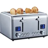 Steinborg 4 Scheiben Edelstahl Toaster Brötchenaufsatz 1630W