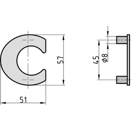 BASI - Hausnummer & Buchstaben - HN 160 - c - Stahl Anthrazit