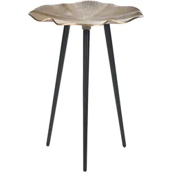 Beistelltisch gold / schwarz Blattform ø 37 cm PUDUR