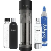 Sodapop Wassersprudler mit CO2-Zylinder und 3x Glasflasche/PET-Flaschen-Set