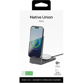 Native Union Rise 2-in-1 Qi2 Schwarz