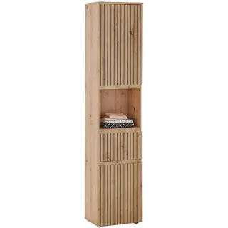 MID.YOU Hochschrank, Eiche Artisan, Holzwerkstoff, 2 Fächer, 1 Schubladen, 40x181x31 cm, stehend, Badezimmer, Badezimmerschränke, Hochschränke