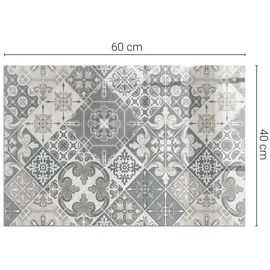 Tulup Glasplatte für Kamin 60 x 40 x 0,4 cm Grau