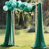 Lukery Hochzeit Vorhang Hochzeitsbogen, Querbehang Gardine Freihanddeko Himmelbett Vorhänge Stoff Tüll Transparent Voile Dekoration für Fotografie Party Hochzeit (75x600cm(20FT),33 Dunkelgrün)