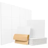 Mutig Akustikplatte Akustikplatten Selbstklebend, Akustikschaumstoff, (12 Stück Hohe Dichte Schallabsorber Wand, 30x30x0,9cm für Studio, Büro), Akustische Behandlung & Wanddekoration weiß