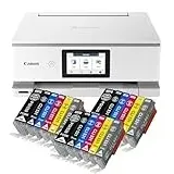 IC-Office TS8751 Tintenstrahl Multifunktionsdrucker 3-in-1 (Drucken, Kopieren, Scannen, SD-Karte, Duplex, WLAN, AirPrint) weiß + 18 XXL Tintenpatronen