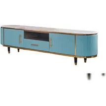 KAWOLA MARIA Lowboard 160 cm Hellblau/Edelstahl