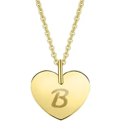 Ketten-Anhänger ONE ELEMENT "Herz mit Gravur B Buchstaben Anhänger aus 333 Gelbgold", gold, Schmuckanhänger, Damen, B, Gelbgold 333-Gold, Gelbgold 333, Gold, Damen Gold Schmuck Herz mit Gravur B