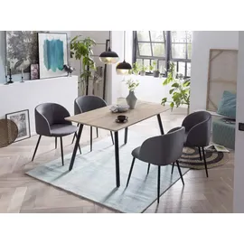 Möbilia Armlehnstuhl Textil dunkelgrau 2er Set