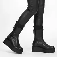 Schwarze Stiefeletten Maciejka Plateauschuhe, 41