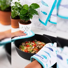 Excelsa North Sea Küchenporzellan, 20 x 20 cm, Futter 100% Baumwolle, Füllung aus Polyester