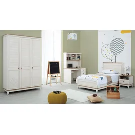 aea Schlafzimmer Sets Jugendbett Kinderbett, weiß Holz Set 4tlg Bett Modern