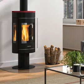 Justus Meva Stahl schwarz/Abdeckplatte Keramik bordeauxrot