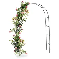 Relaxdays Torbogen Rankhilfe für Kletterpflanzen und Rosen 240 cm, Rosenbogen aus Metall witterungsbeständig, grün, 240 x 140 cm