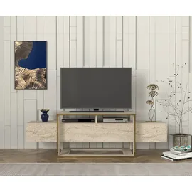 moebel17 Bianco Lowboard 160 x 49,8 x 46,1 cm Beige Holz, Spanplatte