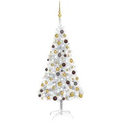 vidaXL Künstlicher Weihnachtsbaum mit LEDs & Kugeln Silbern 150cm PET