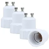 Intirilife GU10 auf E14 Lampensockel Adapter in WEISS – 4x Lampenadapter zum Umformatieren von GU10 auf E14