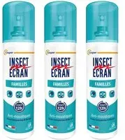 INSECT ÉCRAN Anti-Moustiques Spray Famille 3 x 100 ml 3x100