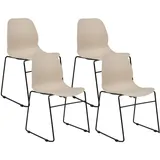 Beliani Esszimmerstuhl, Beige, Metall, 1-Sitzer, 44x80x50 cm, Esszimmer, Stühle, Esszimmerstühle, Vierfußstühle