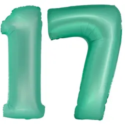XL Folienballon mint grün Zahl 17