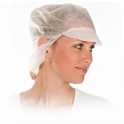HYGOSTAR® Schildmütze Polypropylen mit Haarschutz 1288 , 1 Packung = 100 Stück, Umfang 31 cm, weiß