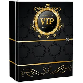 banjado XXL Medizinschrank Abschliessbar 35x46x15cm Arzneischrank Weiß Aus Metall Mit Motiv Vip