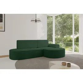 altdecor Eckcouch Cord mit Schlaffunktion 2-Sitzer Grün